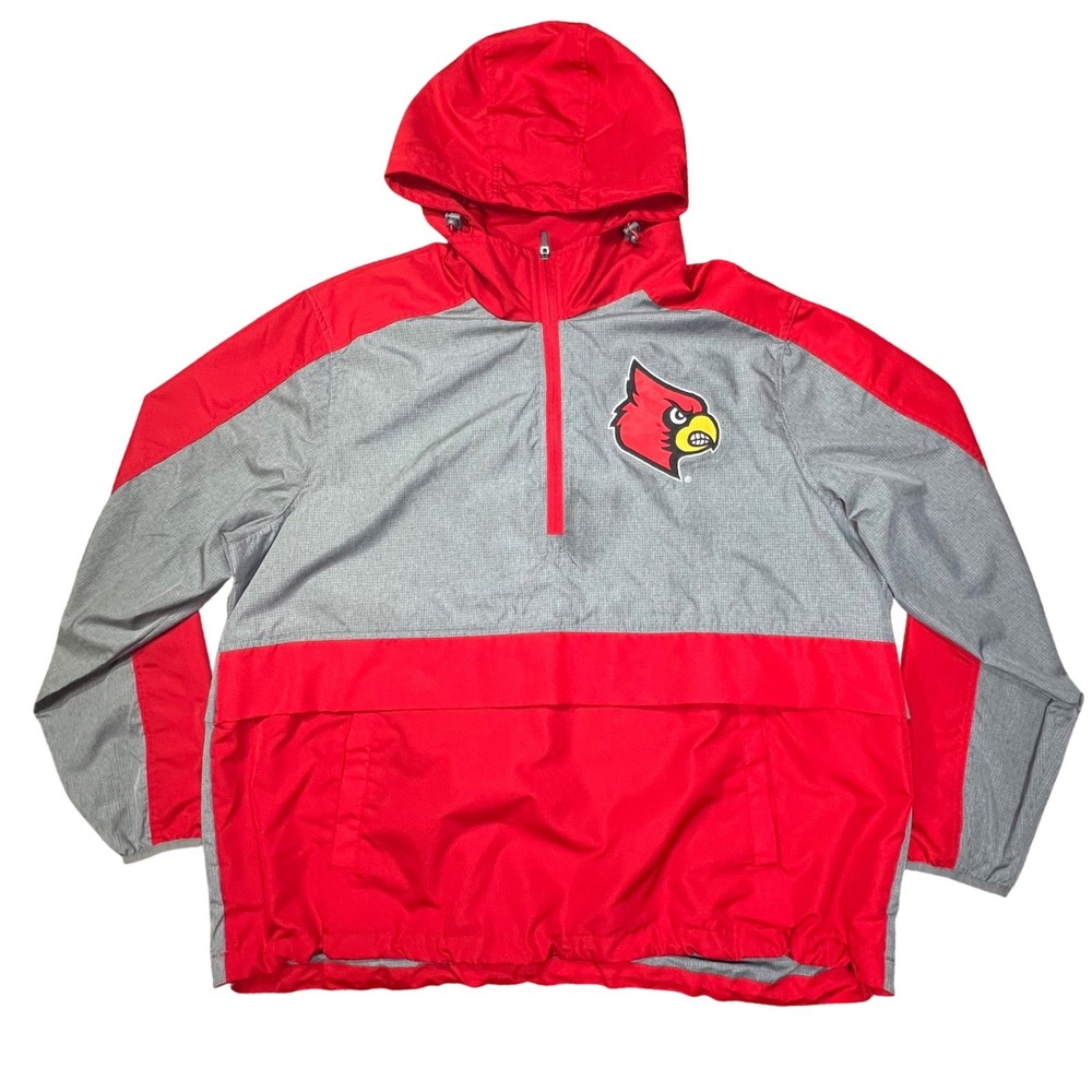 GIII Sports by Carl Banks Louisville Cardinals Anorak Windbreaker‎ XXL Red Gray